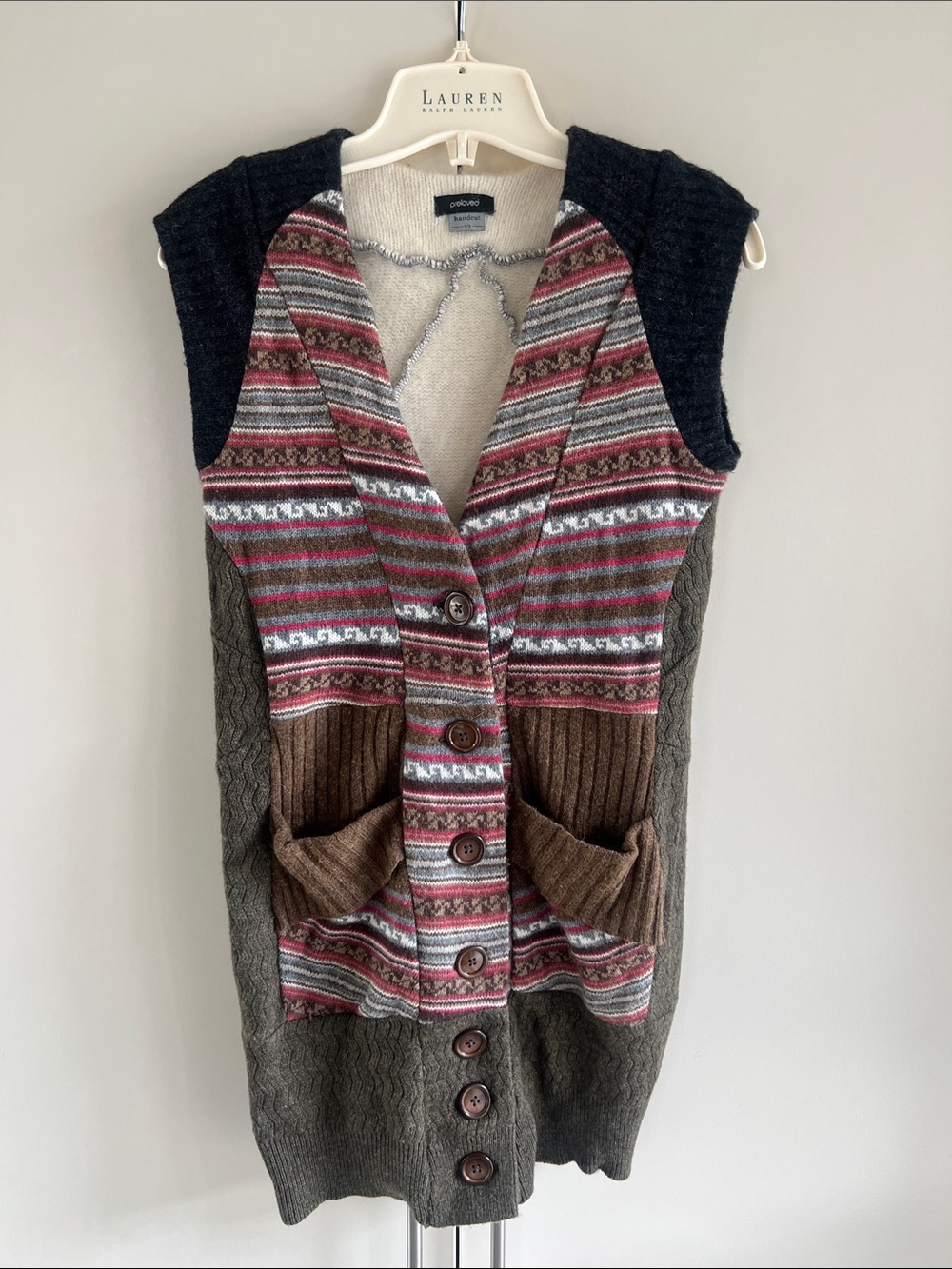 Preloved 100% Wool Upcycled Sweater Vest